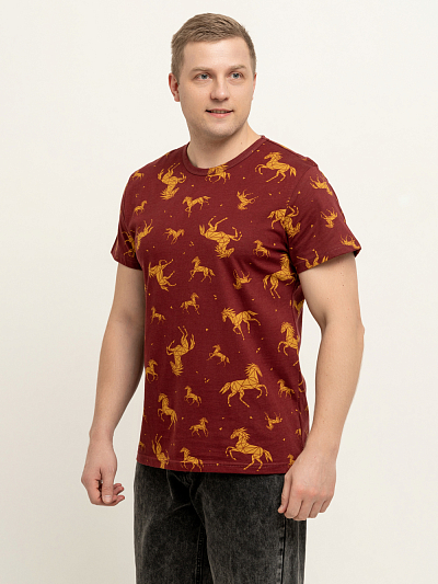 Футболка "Скакун" Бордовый арт.мк2288б